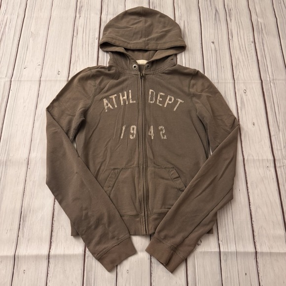 Abercrombie & Fitch Tops - Abercrombie & Fitch‎ Hoodie Small Brown Zip Up Sweatshirt Authentic Women's